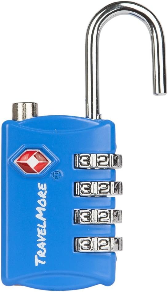 3 Pack TSA Luggage Locks with 4 Digit Combination – Heavy Duty Set Your Own Padlocks for Travel, Baggage, Suitcases & Backpacks - Blue