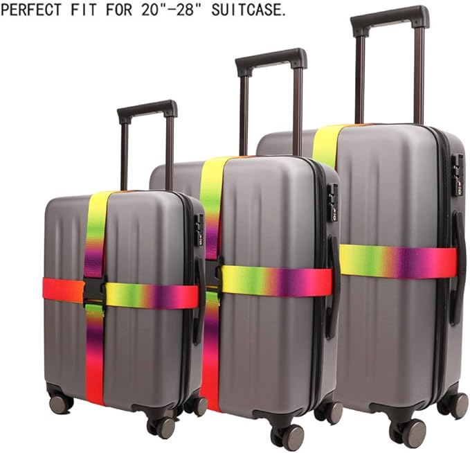 Adjustable Travel Luggage Strap Suitcase Belt Travel Bag Accessories 1.96 in W x 6.23 ft L