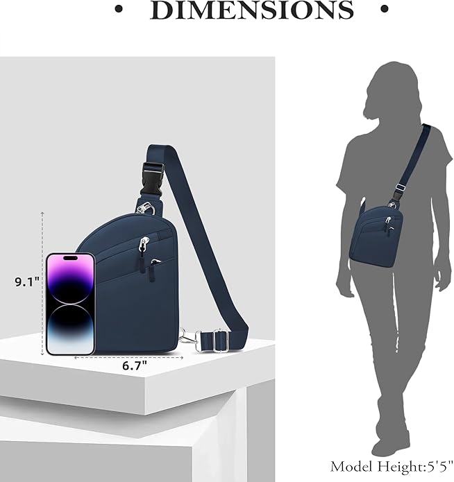 TOPEAST Anti Theft Crossbody Bag for Women Men, Small Sling Bag Crossbody Bags for Women Travel Sport Hiking Workout