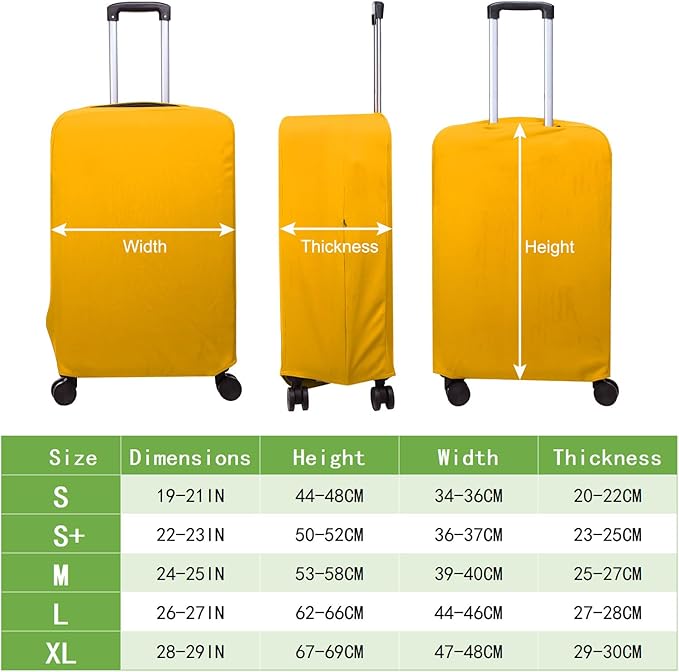 PATIKIL Luggage Cover, Suitcases Covers Elastic Carry on Cover Protector Washable Scratch-Resistant Fits 28-29 Inch Luggage for Travel Business Trips, Yellow