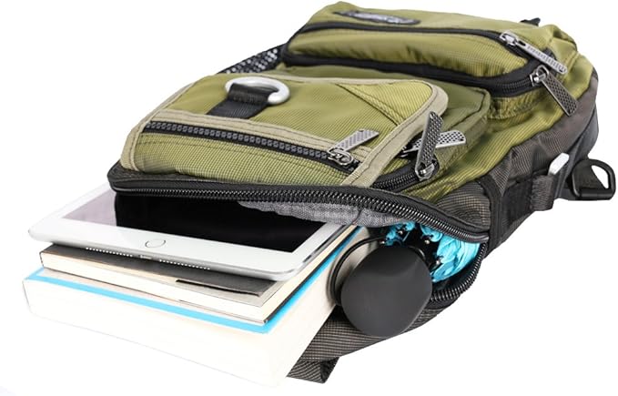 Sling Bag Chest Shoulder Backpack Crossbody Multipurpose Daypack For Men Women Green