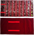 Travel Jewelry Roll Bag Portable Organizer Pouch With Grids&PVC Cover Storage Bags for Necklace, Bracelet, Bracelet,Ring, Badge, Pendant