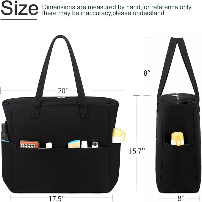 LEDAOU Beach Bag Waterproof Sandproof Women Tote Bag Pool Bag with Zipper for Gym Grocery Travel with Wet Pocket