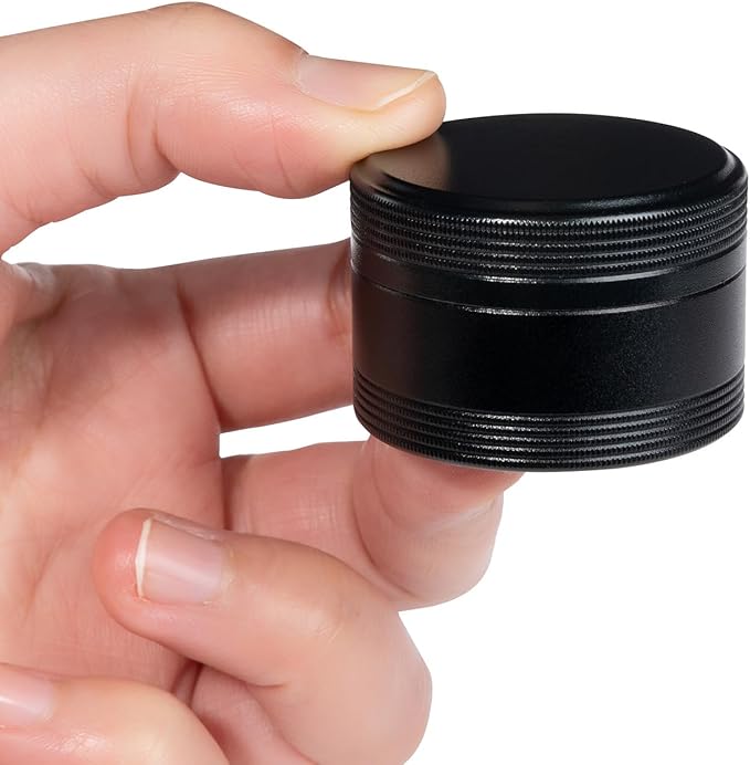 XHT Small Round Black Pill Box - Single Waterproof Portable Pill Container for Pocket & Purse, Travel Medicine Organizer, Compact Aluminum Pillbox Holder for Medication, Fish Oil
