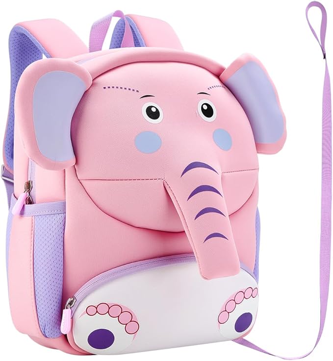 Padgene Toddler Harness Backpacks Safety Leash Kids Anti Lost Kindergarten Preschool Backpack Neoprene Lightweight Animal Schoolbag 3D Cartoon Dinasour Mini Travel Bag for Boys Girls Ages 3-5