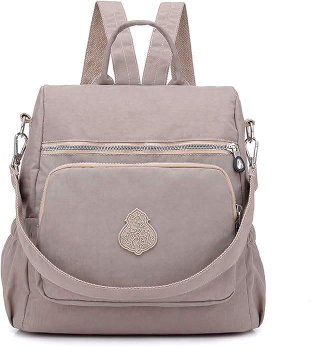 MINTEGRA Women Shoulder Backpack Multi-Pocket Nylon Purse Large Capacity Waterproof Casual Daypack