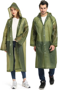 Opret 2 Pack Raincoats for Adults Reusable, EVA Rain Ponchos Lightweight Rain Coat Waterproof Rain Gear for Men and Women