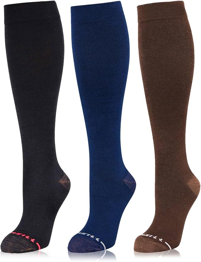 NEWZILL Copper Compression Socks for Women & Men 15-20mmHg Cotton Rich Odor Control Dress Socks for Business Casual Running Medical Athletic Support, Edema Diabetic Relief
