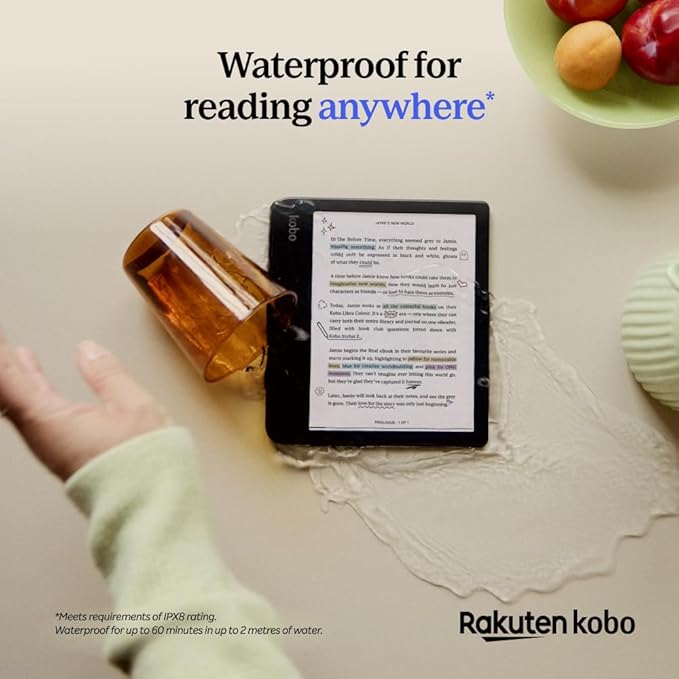 Kobo Libra Colour | eReader | 7” Glare-Free Colour E Ink Kaleido™ 3 Display | Dark Mode Option | Audiobooks | Waterproof | White