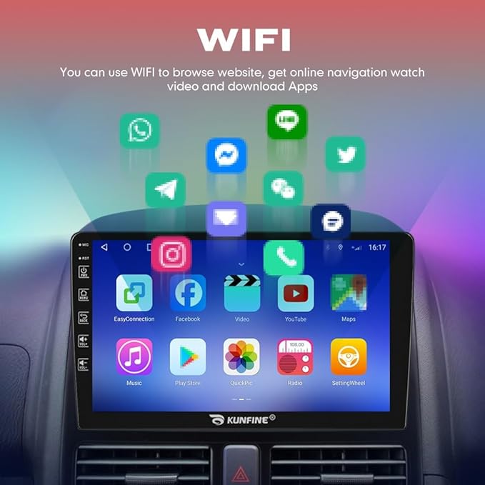 Kunfine Car CarPlay Android Auto Navigation Stereo GPS Radio Reverse Camera Display 9" IPS Touchscreen Headunit Tablet Pad Media Player for Subaru Forester 2007-2013, if Applicable Octa Core 6G+128G