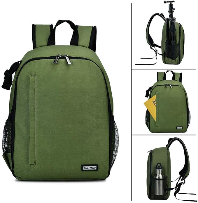CADeN Camera Backpack Bag Professional for DSLR/SLR Mirrorless Camera Waterproof, Camera Case Compatible for Sony Canon Nikon Camera and Lens Tripod Accessories Green