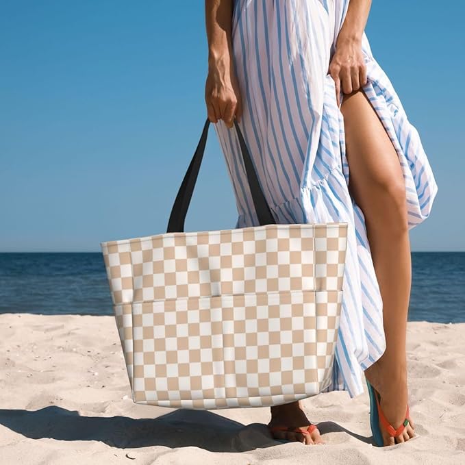 Waterproof Beach Tote Pool Bags for Women Ladies Extra Large Gym Tote Bag for Weekender Travel with Small Pouch