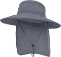 Outdoor Sun Hats with Stowable Neck Flap for Men Women UPF 50+ Mesh Summer Bucket Hat Wide Brim for Fishing Safari Hiking