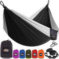 GORILLA GRIP Durable Portable Camping Hammock, Holds 500lbs with Heavy Duty Tree Straps, Comfortable Travel Swing, Camp Hammocks, Easy to Use and Install, Outdoor Essentials, Black, 10x6.5 FT