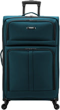 U.S. Traveler Anzio Softside Expandable Spinner Luggage, Teal, Checked-Large 30-Inch