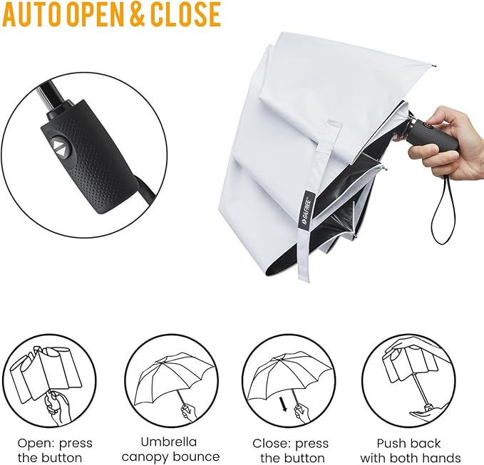 G4Free UPF 50+ UV Protection Large Travel Umbrella 42/46 Inch Auto Open Close Windproof Sun Blocking Umbrella