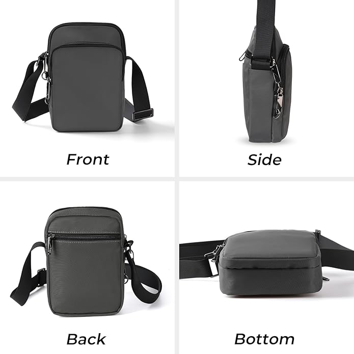 BROADREAM Small Crossbody Bag Men Women, Anti-Theft Crossbody Sling bags - Mini Shoulder Travel Bag for Hiking Sports