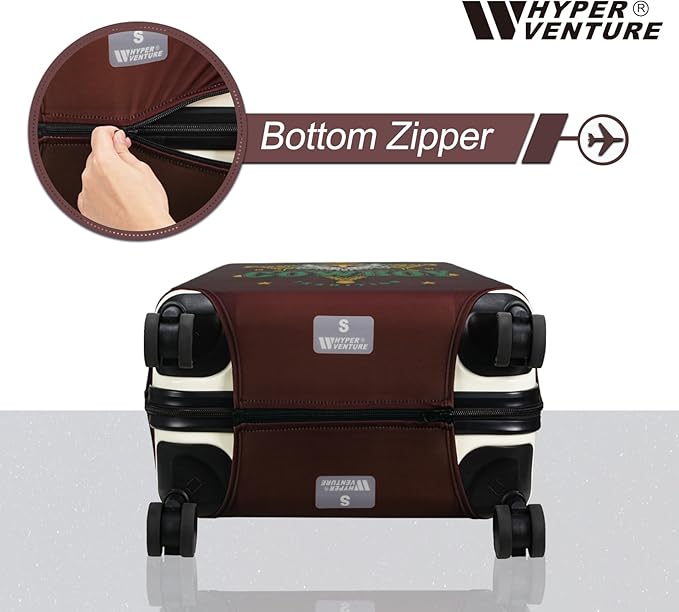 HYPER VENTURE Washable Luggage Cover - Fashion Suitcase Protector Fits 23-26 Inch Luggage (Eagle Glory, M)