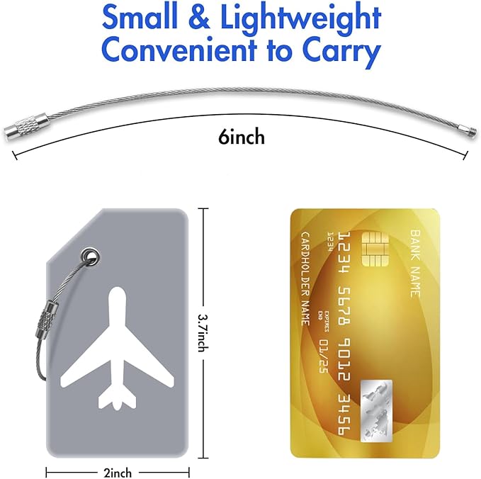 Luggage Tag for Suitcases, Quickly Spot 8 Pack Luggage Identifier Tags, Travel Accessories Name Tags for Backpacks, Suitcases, Travel Bags, Baggage, Cruise - Flexible Silicone(Gray)