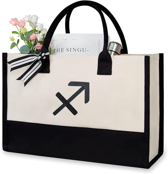 TOPDesign Embroidery Constellation Canvas Bag for Women (Sagittarius)