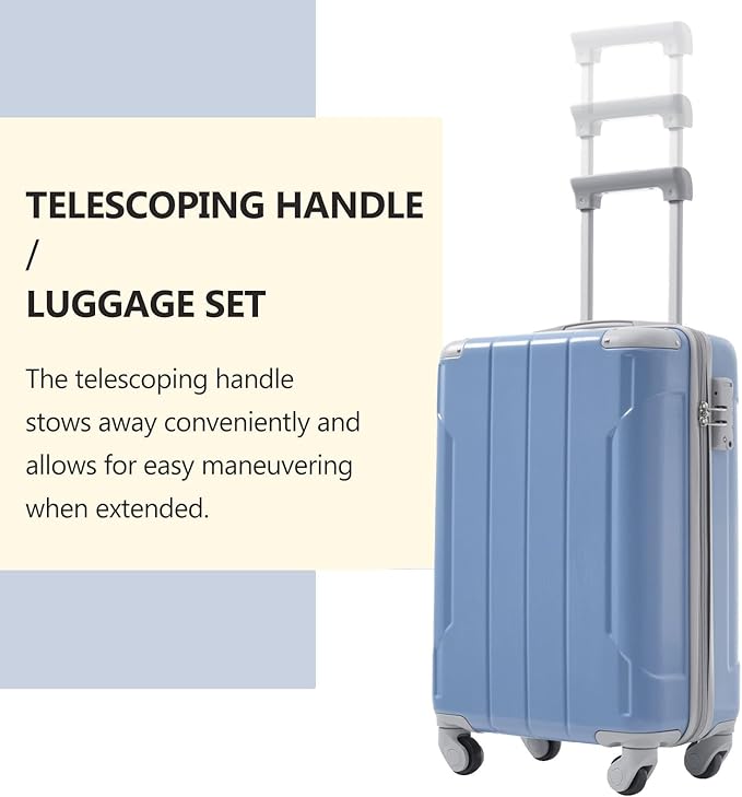 Merax Luggage Set 3 Piece, 20 Inch Carry on Spinner Suitcase with Corner Guards, Lightweight Durable, Airline Approved for Business or Weekend Travel