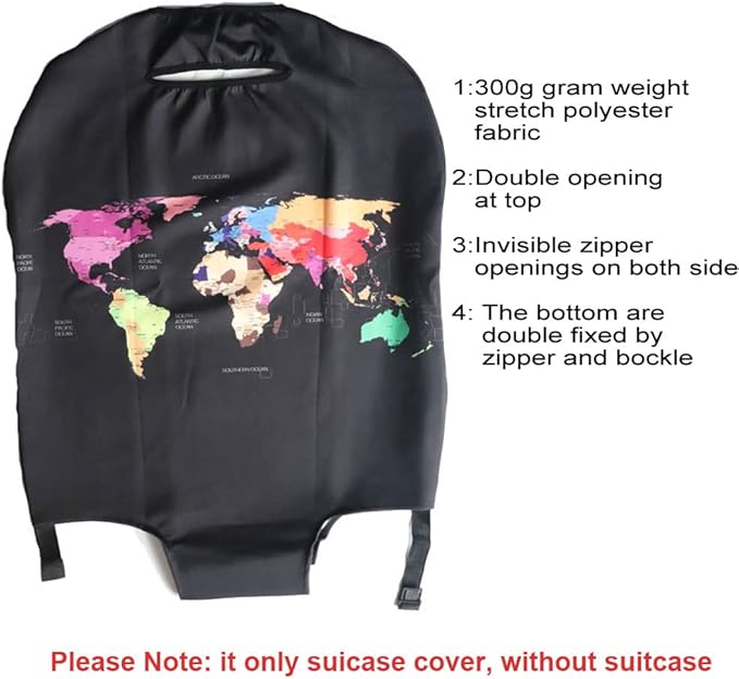 MosaiRudo Thicker Luggage Cover Elastic Suitcase Cover Protector Fits 18-32 Inch Suitcase Travel Accessories (TKM0070, XL)