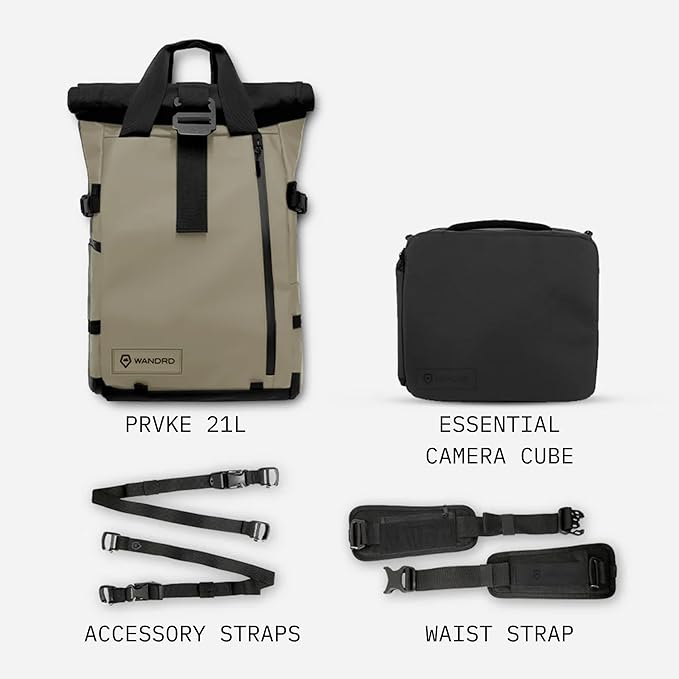 WANDRD PRVKE 21L, V3 Photography Bundle: Weather-Resistant Travel & Camera Backpack with Laptop Sleeve, Quick Side Access, Clamshell Opening – Ideal Photography & Travel Bag
