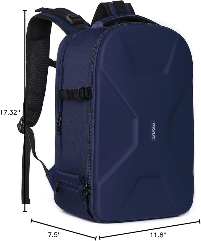 MOSISO Camera Backpack, DSLR/SLR/Mirrorless Photography Camera Bag 15-16 inch Waterproof Hardshell Case with Tripod Holder&Laptop Compartment Compatible with Canon/Nikon/Sony, Navy Blue