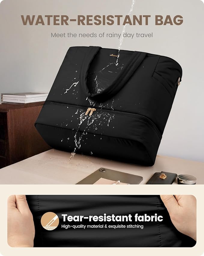 LOVEVOOK Travel Duffle Bag, Puffer Weekender Bags for Women with Shoe Compartment, Carry On Overnight Hospital Bag, Gym Tote