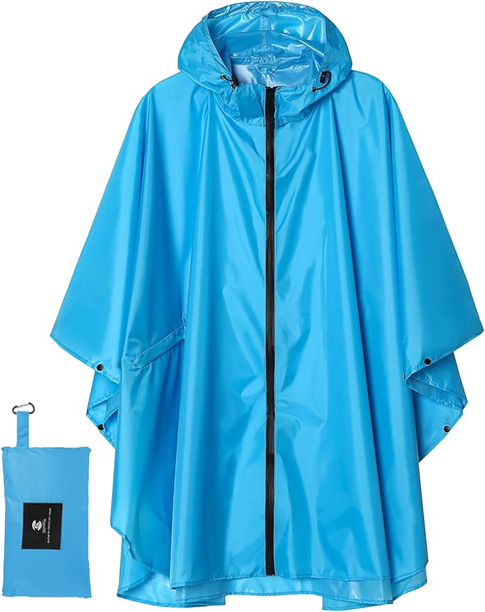 SaphiRose Unisex Rain Poncho Raincoat Hooded for Adults Women with Pockets