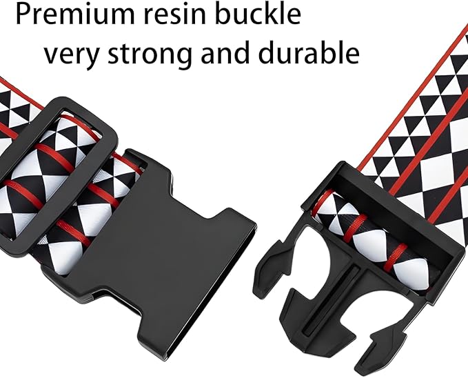 Geometric Arts Luggage Straps for Suitcases, Adjustable Luggage Travel Belt to Keep Luggage Security While Travel, Strong Polyester Fabric, Easy-to-Recognize Funny Pattern Travel Accessories, 2 Pack