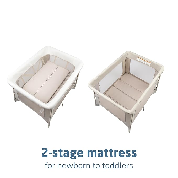 Maxi-Cosi Swift Baby Playard with Mat, Baby Playpen, Play Yard with Bassinet, Portable Playpen for Babies and Toddlers, Classic Oat