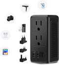 Upgraded 2000W 220V to 110V Voltage Converter US to Europe Travel Adapter for Hair Dryers with Fast Charging International Travel Adapter with 2 USB A and 2 USB C Power Converter Adapter Combo