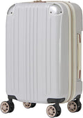 LEGEND WALKER Hardside Expandable Zipper Luggage, 24-inch, White Carbon, 5122-55-WHCB