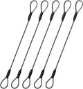 3.3mm Steel Wire Rope Outdoor Travel Security Cable Lock,Braided Steel Coated Safety Cable Luggage Lock,Safety Cable Wire Rope Chain Lock Double Loop Lightweight (Black, 12in/5Pcs)