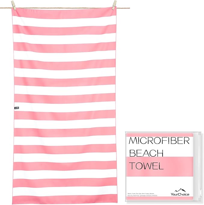 Your Choice Microfiber Quick Dry Sand-Free Beach Towel for Adults & Kids (67x35 Inch, 60x30 Inch) - Oversized, Compact, Lightweight, Absorben