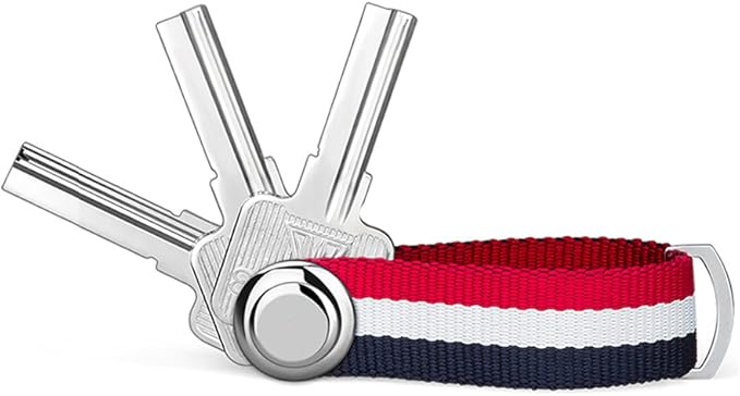 Compact Key Holder - Stylish & Practical Pocket Key Organizer With Secure Locking Mechanism. (Red/White/Blue)