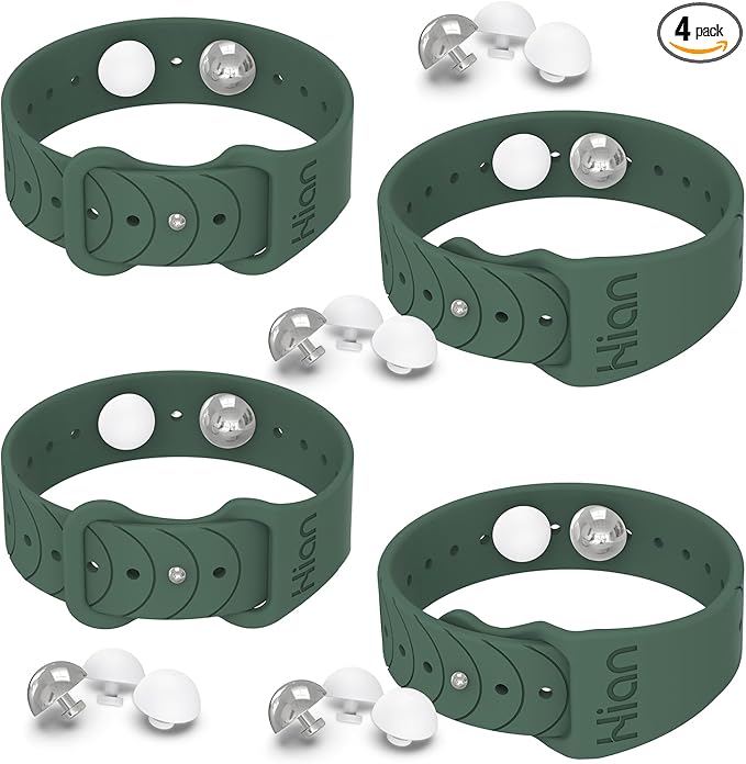 Hion Motion Sickness Bracelets Sea Sickness Wristbands for Motion Sickness/Morning Sickness/Pregnancy Nausea Anti Nausea Wristband Acupressure Nausea Bands Motion Sickness Bands（2Pairs Pine Green）