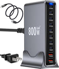 800W USB C Fast Charger Block, 10 Port USB Charging Station, GaN Ⅲ Pro Double 140W PD PPS Port Fast Charging Station,Laptop Wall Charger Compatible with HP,DELL,MacBook Pro,iPhone 17,Galaxy S24