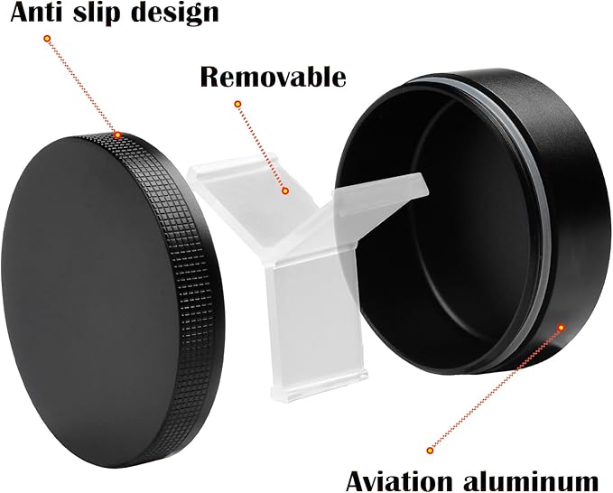 Small Pill Case 3 Compartments, Metal Round Portable Pill Box, Waterproof Travel Pill Organizer, Pocket Purse Medicine Vitamin Holder EDC Container (Black with Finger)