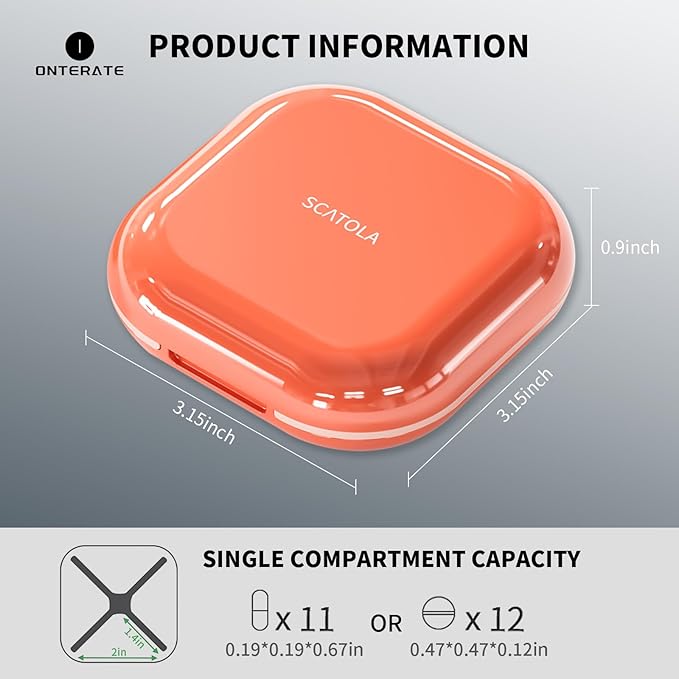 Small Pill Case, Travel Pill Box, Portable Pill Organizer, Pill Container for Pocket 4 Compartments, Daily Compact Travel Medicine Holder for Vitamins Medication (Pink)