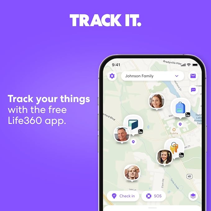 Tile by Life360 Pro - Powerful Bluetooth Tracker, Key Finder and Item Locator for Keys, Bags and More. Both iOS and Android Compatible. Phone Finder. 1-Pack (Black)