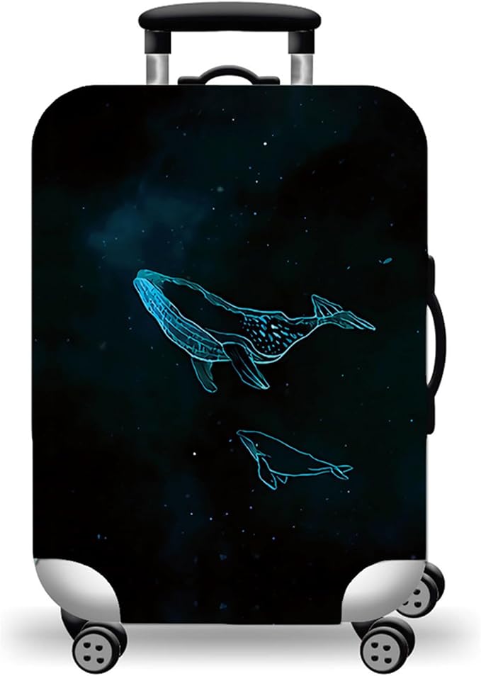 WUJIAONIAO Travel Luggage Cover Spandex Suitcase Protector Washable Baggage Covers (XL (for 29-32 inch luggage, dolphin)