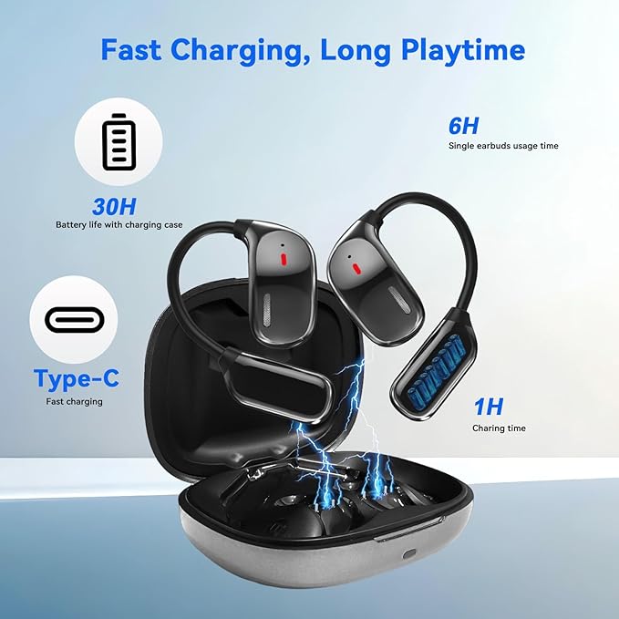 AI Translation Earbuds Real Time- 144 Languages, Meeting Assistant, LCD Touch Screen, Noise Cancelling, Wireless Open Ear Translator Earbuds- Used for Travel, Business, Learning, Grey pr