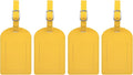 4-Piece Luggage Tags for Suitcase Travel Bag Labels Privacy Protection Luggage Tag for Baggage PVC Baggage ID Label Tags Yellow