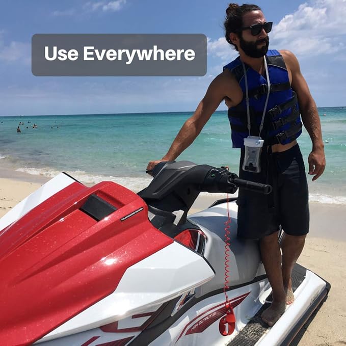 AquaVault 100% Waterproof Floating Smart Phone Case & Money Pouch - Fits All Phones - Made from Premium Heavy Duty PVC for Added Drop Protection - Includes Adjustable Neck Strap. White