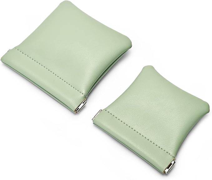 PU Leather Jewelry Travel Bag Leather Jewelry Pouch Christmas,Wedding Party Favor Gift Bag (S, Green)