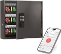 WeHere Smart Key Lock Box, Wall Mounted Key Cabinet with 90 Key Tags, Bluetooth App Control, OTP & Password Unlock, Wi-Fi Remote Unlock (Bridge Required), Steel Key Safe for Office Home Business