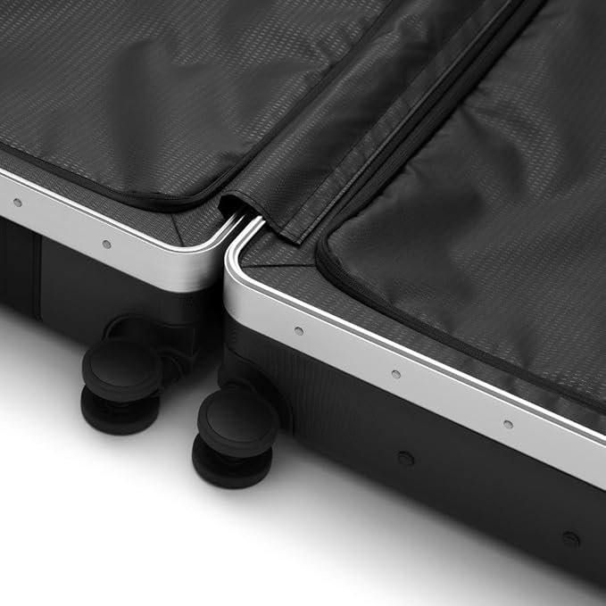 D_b_ Ramverk Pro Carry-On 21 Inch Hardside Luggage Extra Protection Aluminum Frame, Silent 360 Spinner Wheels, TSA Lock, Interior Laptop Compartment and Two Zipper Dividers - Black Frame/Black