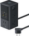 Baseus Charging Station 67W, 10-in-1 USB-C PD Fast Charging Desktop Charger with 1200J Surge Protection, 5ft Extension Cord, 6 AC, 3 USBC, 1 USBA Ports for iPhone 16/15, MacBook, Tablet, Desktop